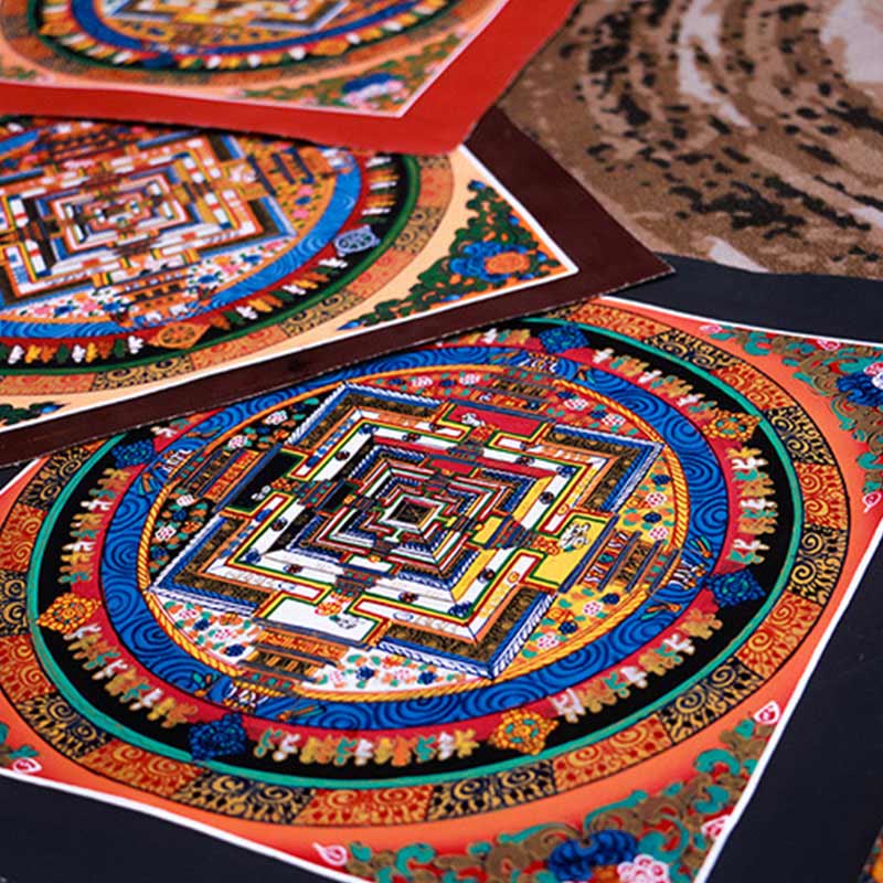 Pittura tibetana fatta a mano Thangka Mandala Blind Box Motivo colore casuale - Image 8