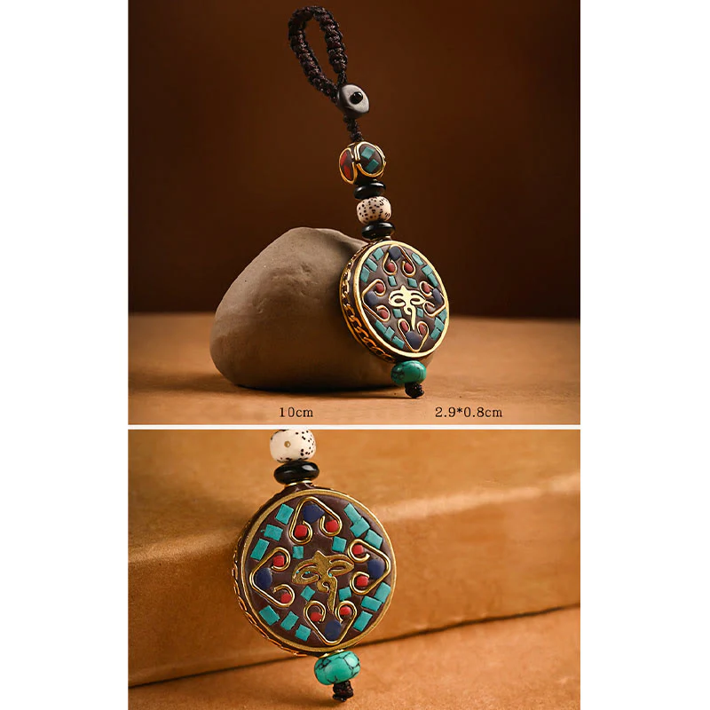 Portachiavi con Buddha Stones tibetano Om Mani Padme Hum Bodhi Seme della pace - Image 8
