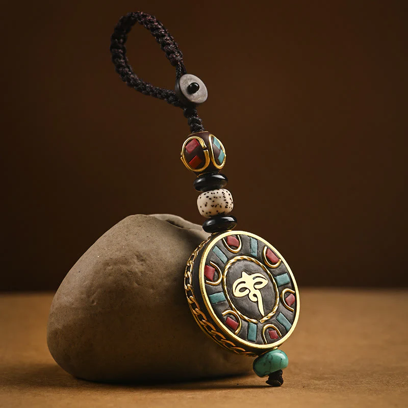Portachiavi con Buddha Stones tibetano Om Mani Padme Hum Bodhi Seme della pace - Image 9