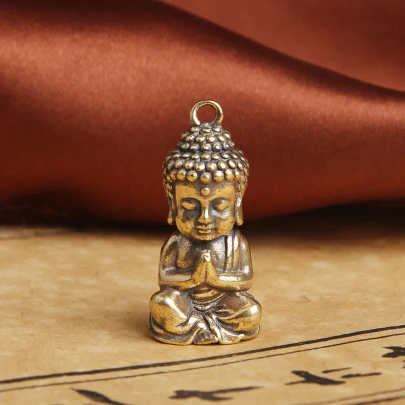 Portachiavi con ciondolo in rame con compassione del Buddha