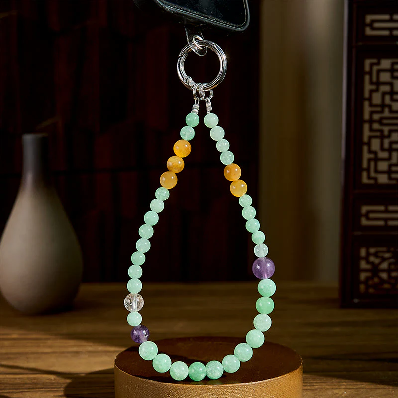 Portachiavi con perline di giada e Buddha Stones, decorazione da appendere al telefono - Image 4