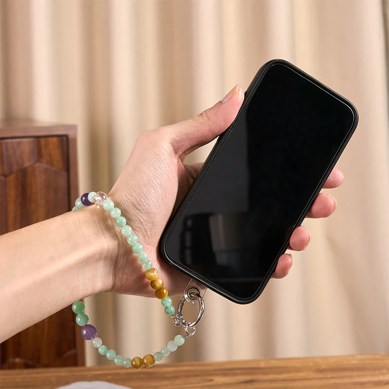 Portachiavi con perline di giada e Buddha Stones, decorazione da appendere al telefono - Image 7