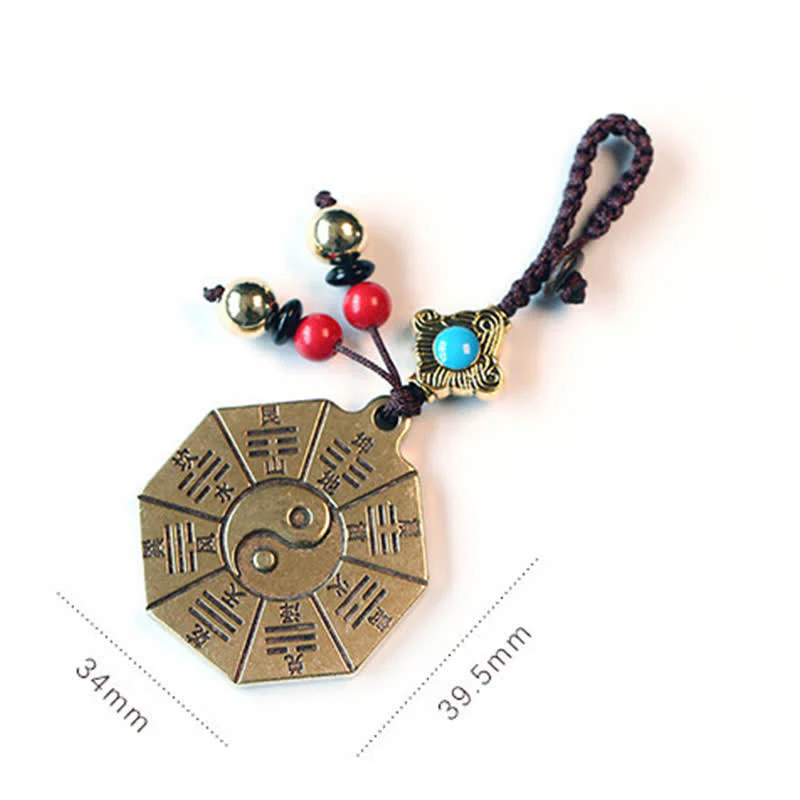 Portachiavi Feng Shui Yin Yang Bagua Wenchang Pen Pagoda Ruota di preghiera - Image 15