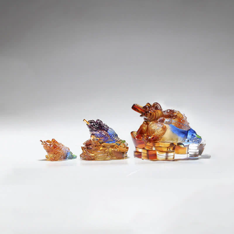 Rana Feng Shui fatta a mano in cristallo Liuli, pezzo d'arte, ricchezza, decorazione per la casa e l'ufficio - Image 19