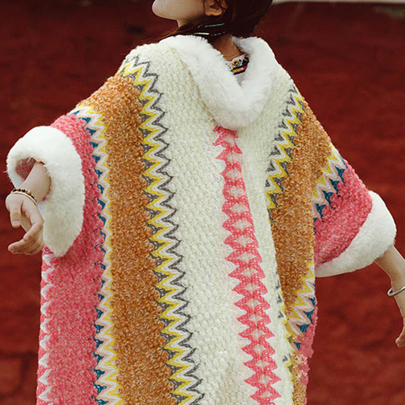 Scialle a righe multicolore tibetano con Buddha Stones , sciarpa da viaggio invernale e accogliente - Image 12
