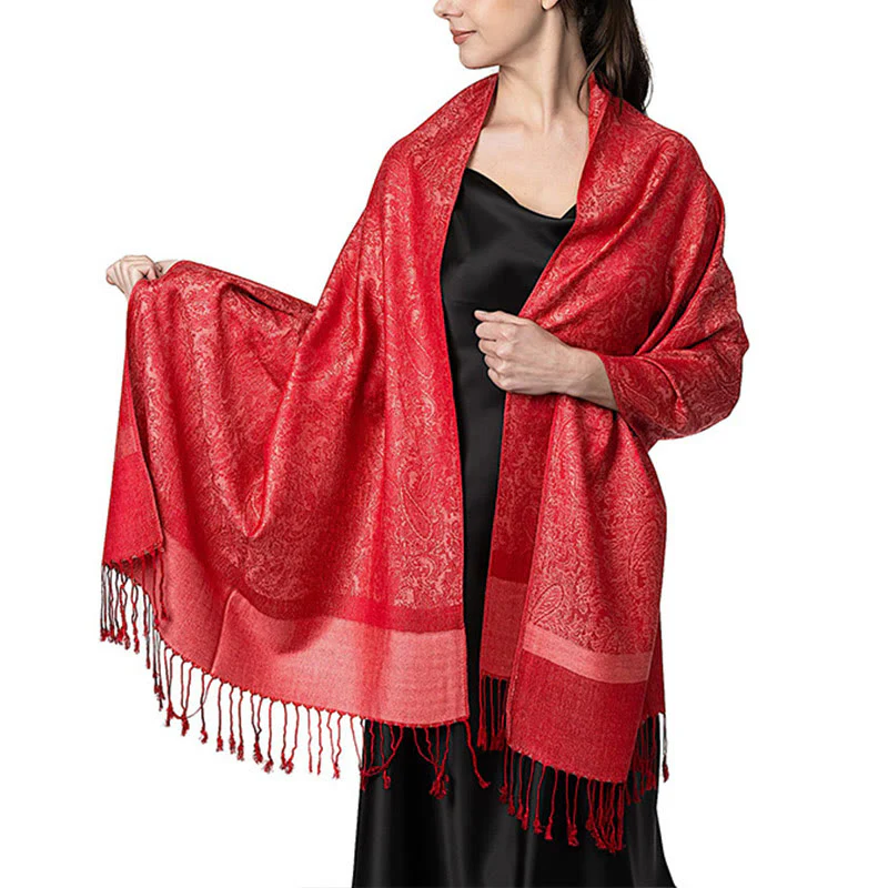 Scialle con nappe in jacquard di anacardi tibetani e Buddha Stones, primavera, autunno, inverno, caldo e accogliente, sciarpa avvolgente - Image 17