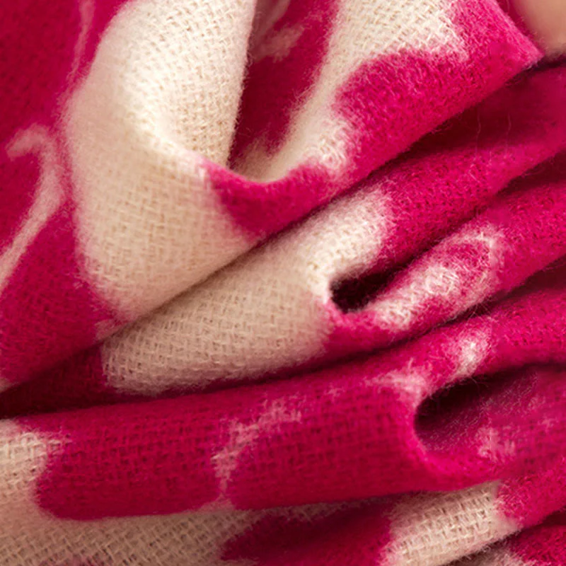 Scialle con stampa di nappe, in morbido e caldo tessuto a maglia, per autunno e inverno, con Buddha Stones e fiori di rosa tibetani - Image 7