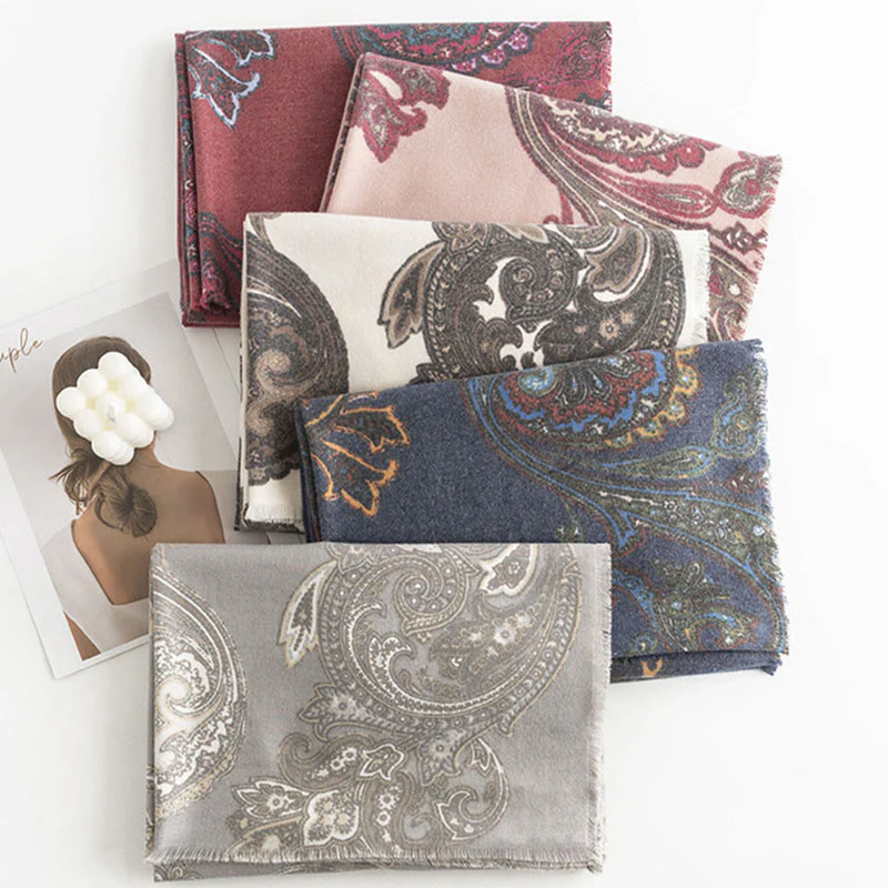 Scialle con stampe paisley tibetane Buddha Stones , autunno inverno, morbido e caldo, sciarpa avvolgente - Image 18