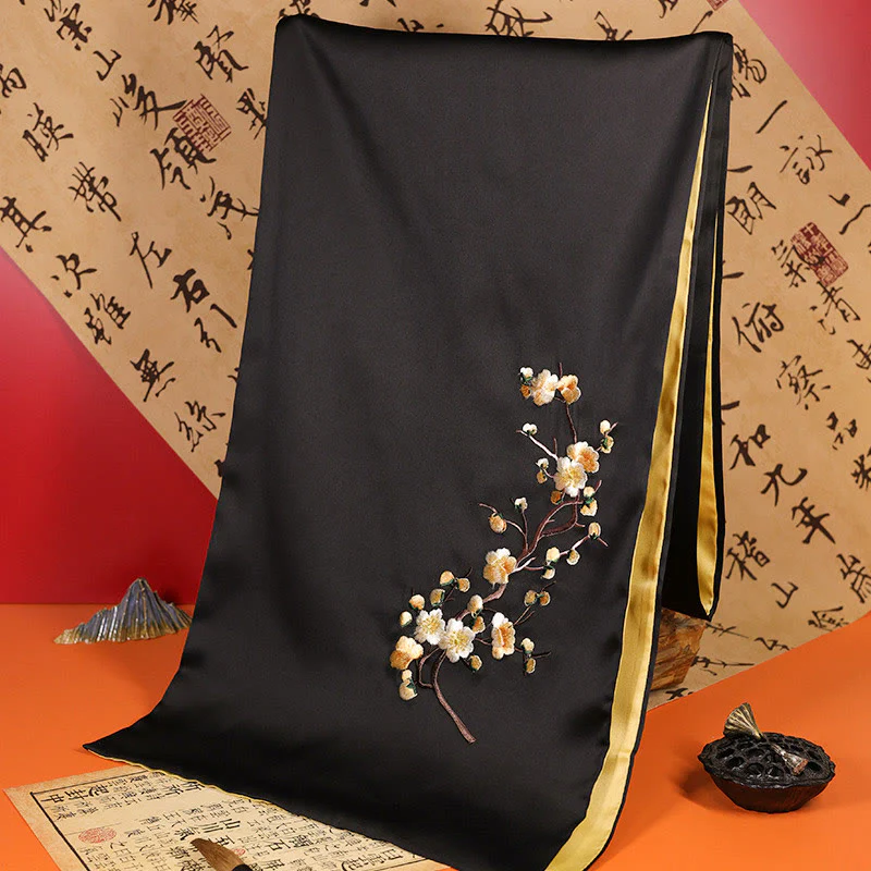 Scialle in poliestere con Buddha Stones, farfalla Yulan, bambù, gazza, ricamo Suzhou, sciarpa da viaggio invernale e accogliente - Image 16