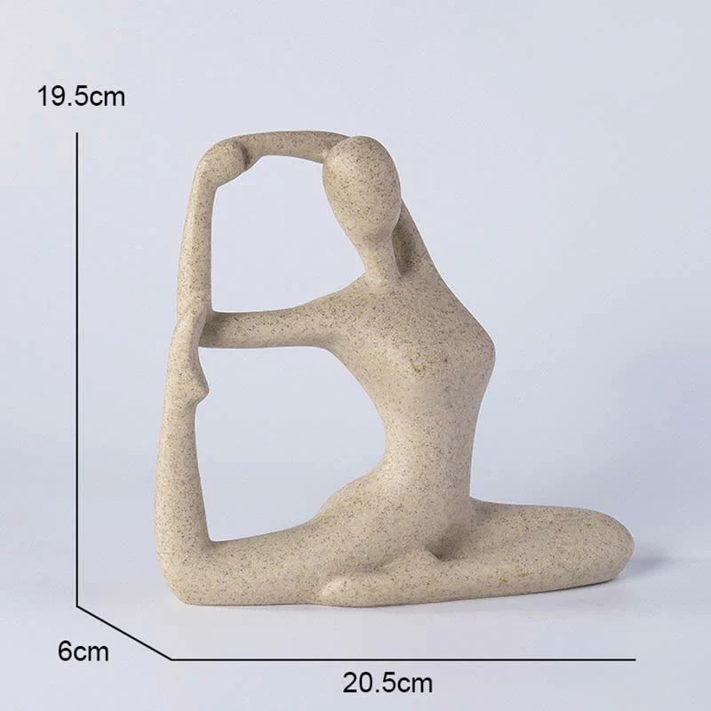 Scultura in resina di statuetta spirituale astratta di yoga che medita esercizio decorazione da scrivania - Image 15