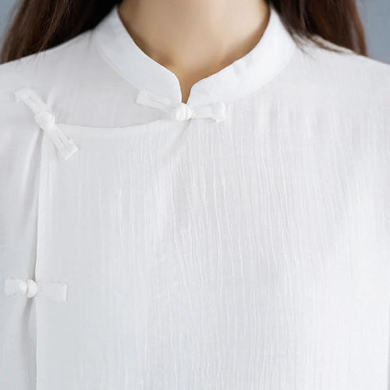 Set da donna di abbigliamento Zen per meditazione, in tinta unita, con maniche a tre quarti, pantaloni larghi e bottoni a rana, motivo Buddha Stones, 2 pezzi - Image 11