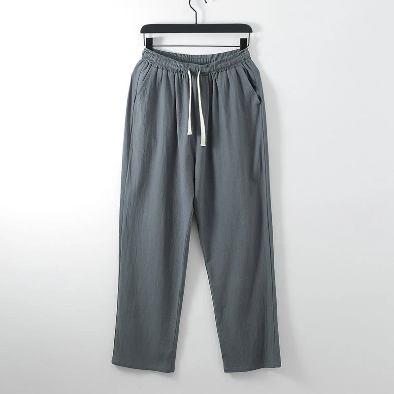 Set di abbigliamento da uomo con pantaloni e top in cotone con colletto incrociato Buddha Stones - Image 3