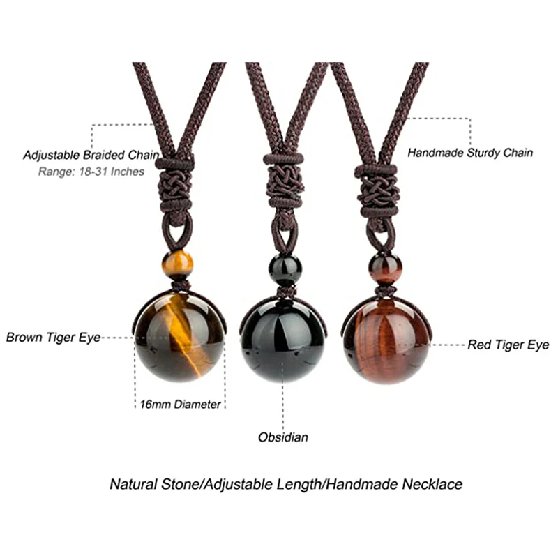 Set di bracciali e collane con occhio di tigre tibetano Buddha Stones - Image 13