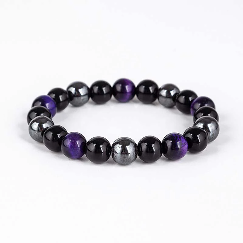 Set di bracciali e collane con occhio di tigre tibetano Buddha Stones - Image 16