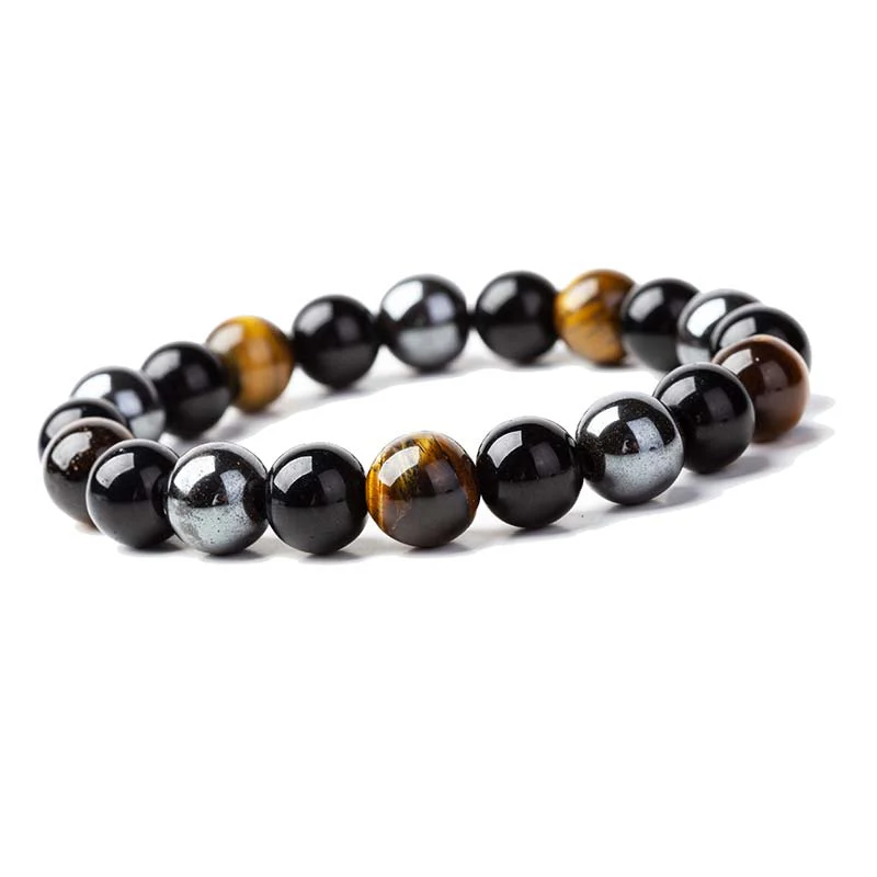 Set di bracciali e collane con occhio di tigre tibetano Buddha Stones - Image 3