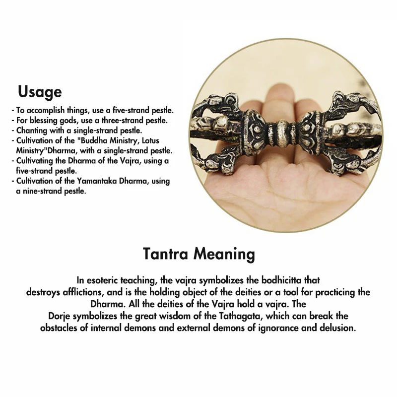 Set di campane per meditazione tibetane Buddha Stones e decorazioni in rame Vajra Dorje - Image 23