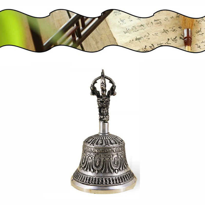 Set di campane per meditazione tibetane Buddha Stones e decorazioni in rame Vajra Dorje - Image 27