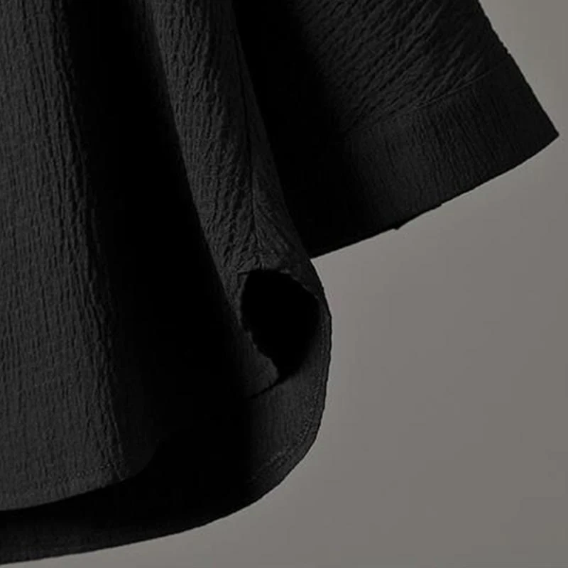 Set di pantaloni casual da uomo con scollo a V e maniche a tre quarti, tinta unita, motivo Buddha Stones - Image 16