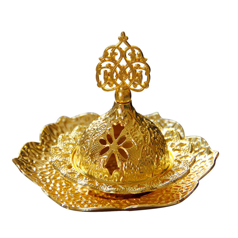 Sottobicchiere in foglia d'oro spirituale Mini lega di metallo bruciatore di incenso - Image 13