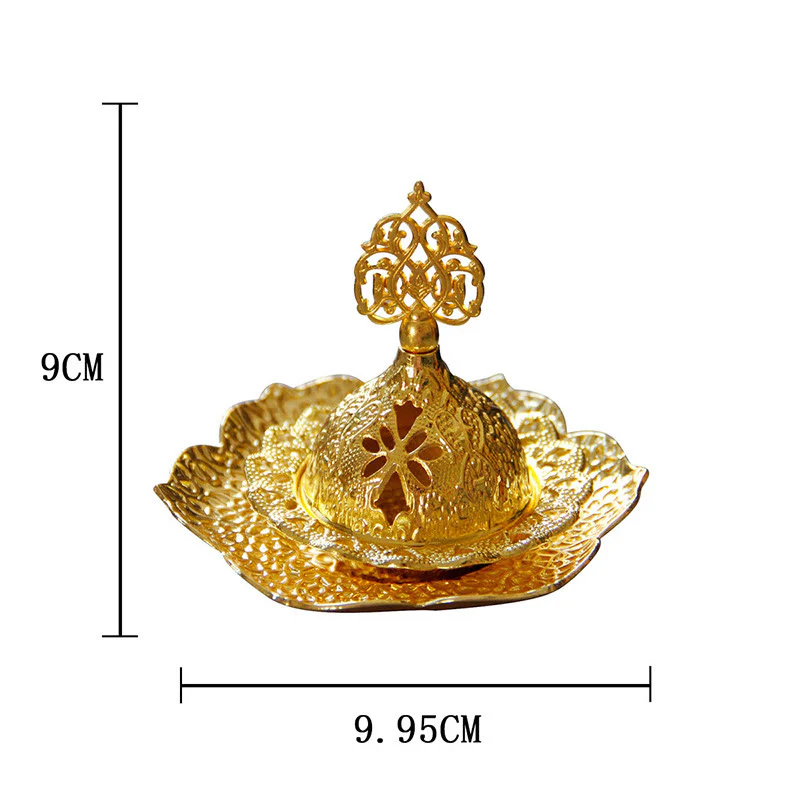 Sottobicchiere in foglia d'oro spirituale Mini lega di metallo bruciatore di incenso - Image 14