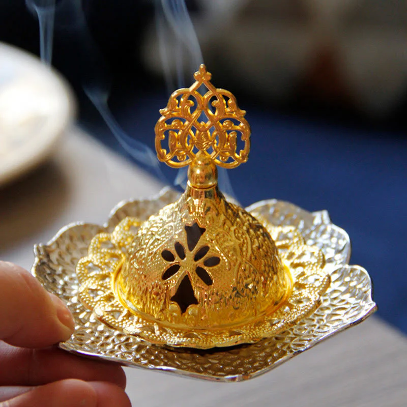 Sottobicchiere in foglia d'oro spirituale Mini lega di metallo bruciatore di incenso - Image 23