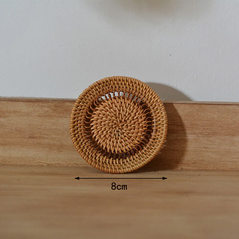 Sottobicchiere per tazza da tè in rattan con motivo floreale in ceramica - Image 11