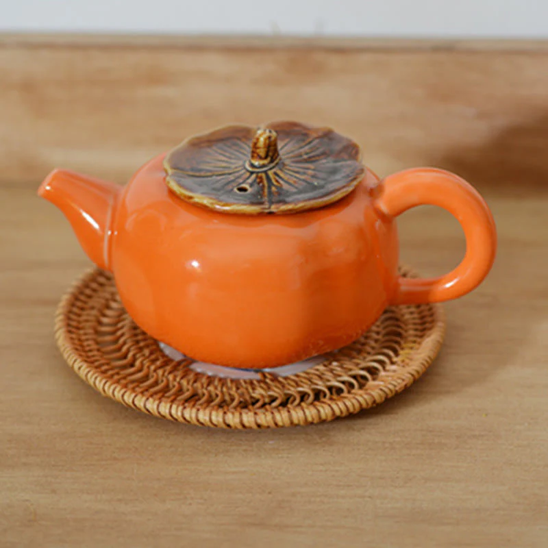 Sottobicchiere per tazza da tè in rattan con motivo floreale in ceramica - Image 19