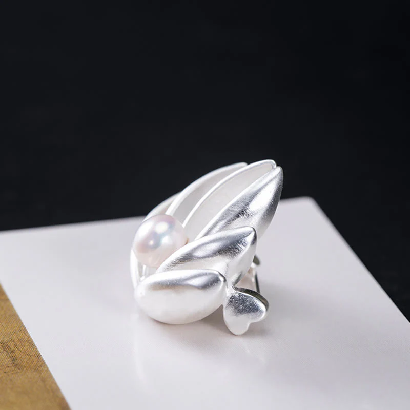 Spilla Buddha Stones 925 Sterling Silver Lotus Flower Pearl New Beginning - Image 6