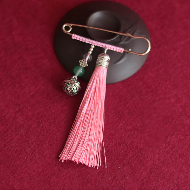 Spilla con nappe a forma di campana retrò con Buddha Stones - Image 10