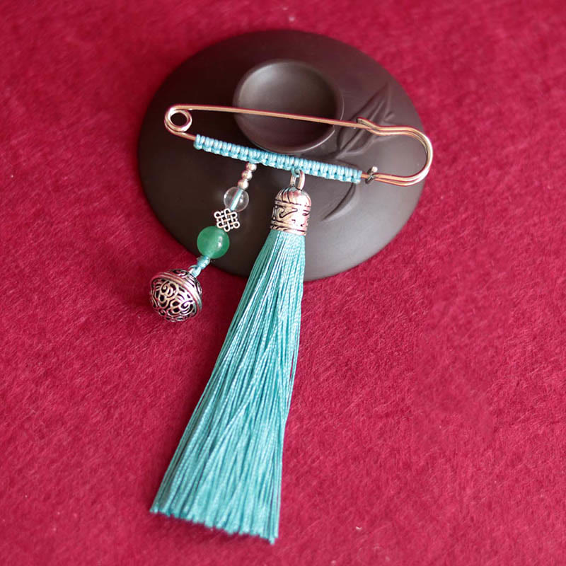 Spilla con nappe a forma di campana retrò con Buddha Stones - Image 9
