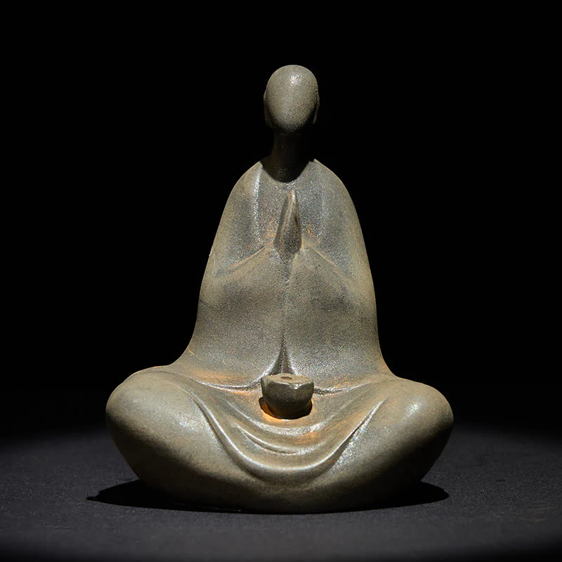 Statua Buddha Stones fatta a mano, senza forma, in polvere di ferro, in resina fusa, decorazione, 11,5*9*6,5 cm