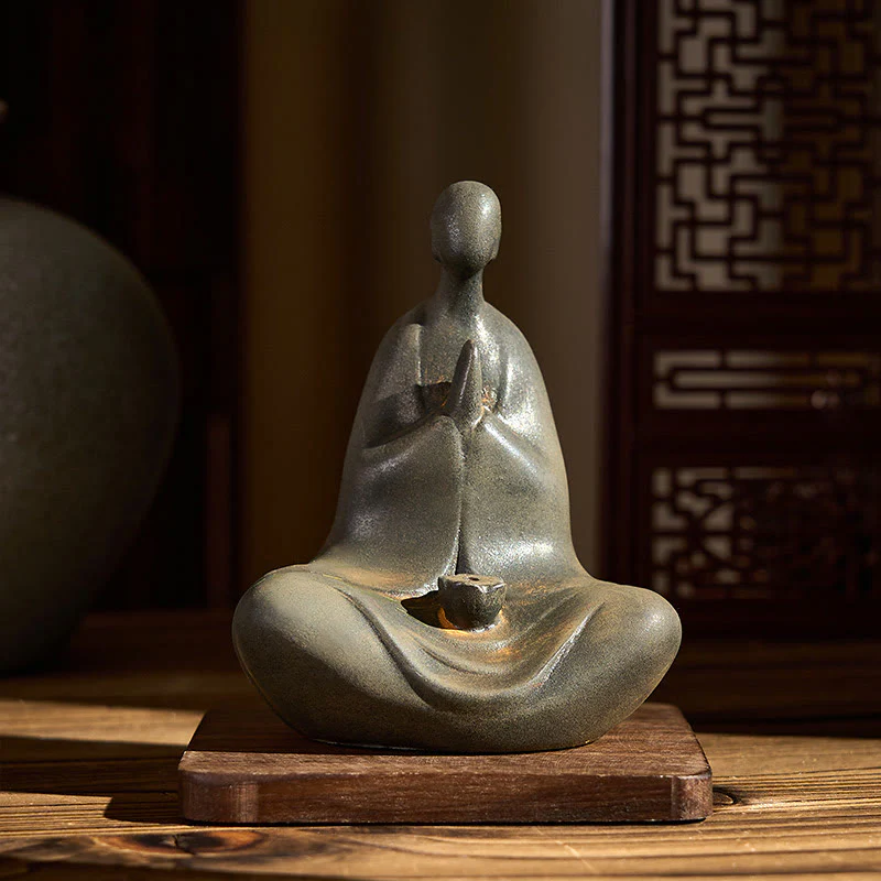 Statua Buddha Stones fatta a mano, senza forma, in polvere di ferro, in resina fusa, decorazione, 11,5*9*6,5 cm - Image 2