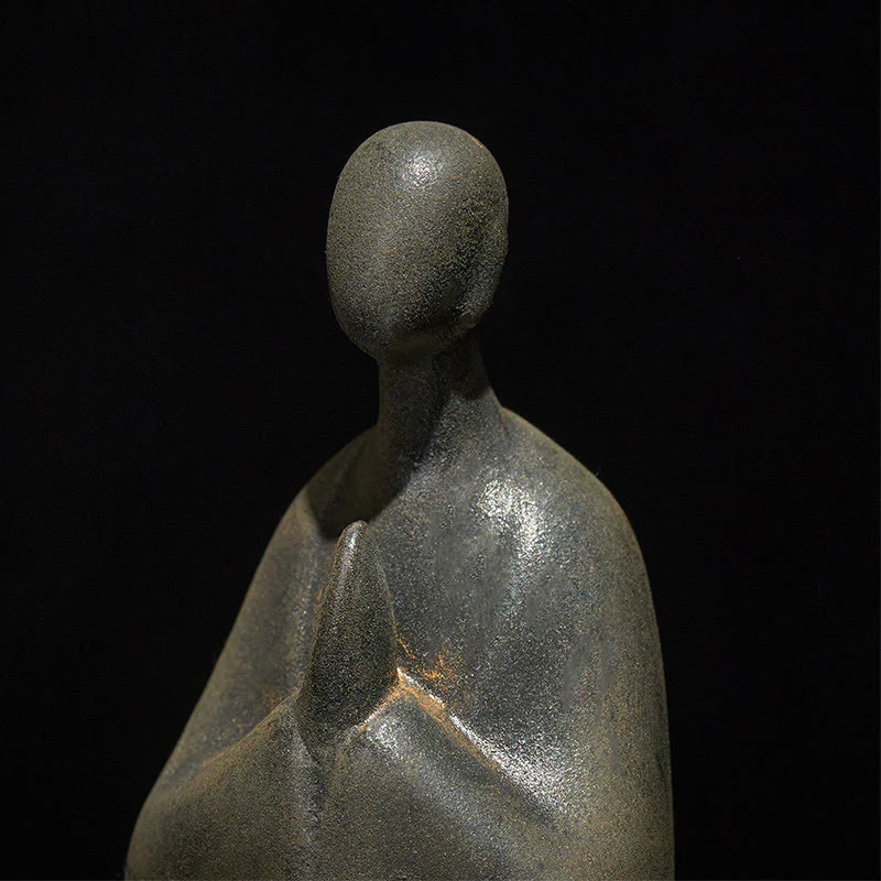 Statua Buddha Stones fatta a mano, senza forma, in polvere di ferro, in resina fusa, decorazione, 11,5*9*6,5 cm - Image 6
