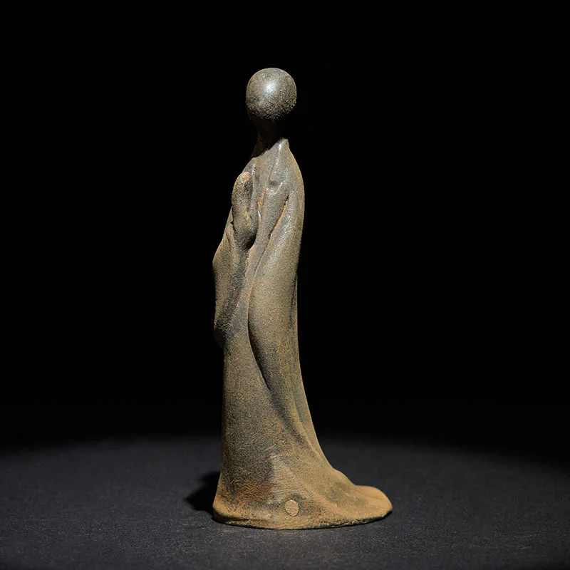 Statua Buddha Stones in piedi senza forma, fatta a mano, in resina fusa, con polvere di ferro e ruggine, decorazione