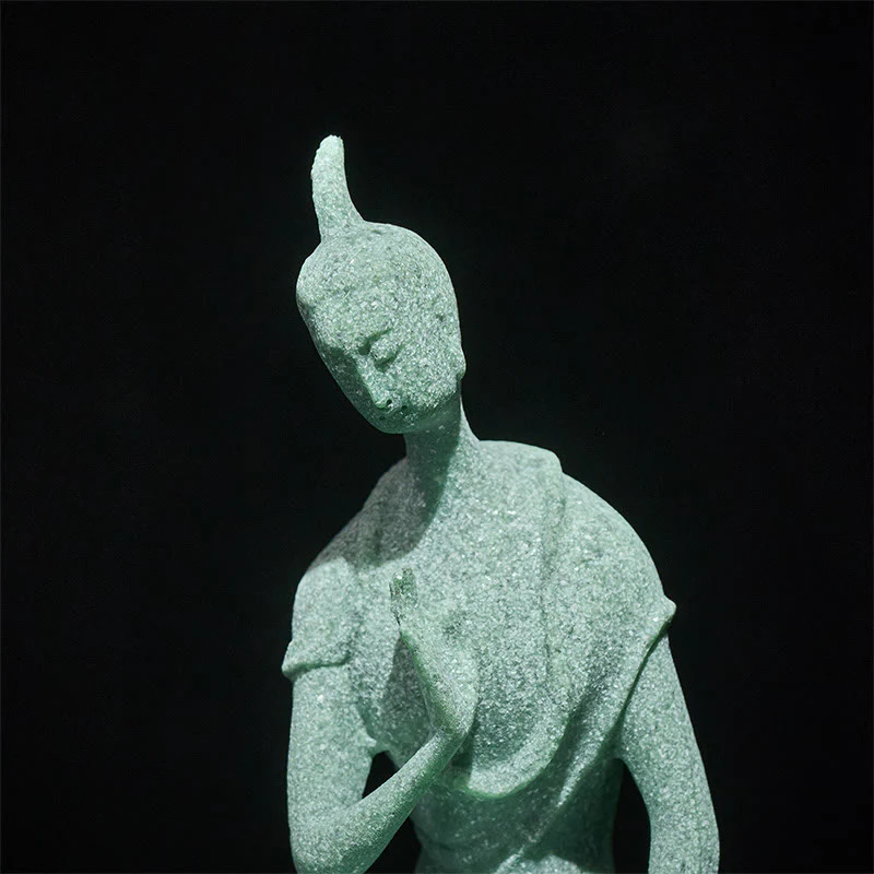 Statua del Buddha Stones in ascolto, in pietra arenaria, decorazione per la casa, 6,5*5,5*9,5 cm - Image 8