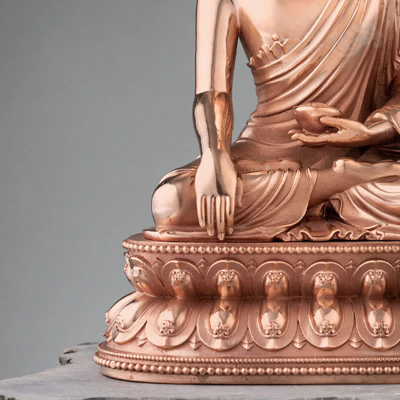Statua di Buddha Gautama Shakyamuni in rame, decorazione per la casa - Image 3