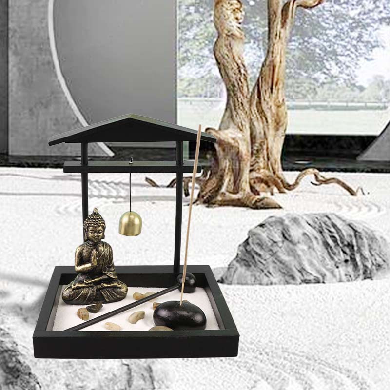 Statua di Buddha Rocce Meditazione Pace Zen Giardino Set Decorazione per la casa - Image 4