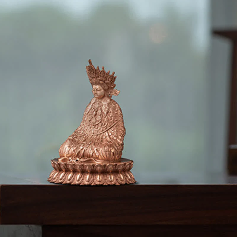 Statua di Buddha Shakyamuni in rame fatta a mano con compassione, decorazione - Image 6