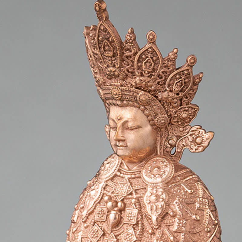 Statua di Buddha Shakyamuni in rame fatta a mano con compassione, decorazione - Image 8