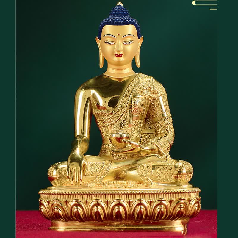 Statua di Buddha Shakyamuni Statua di rame dell'illuminazione Decorazione per la casa - Image 10
