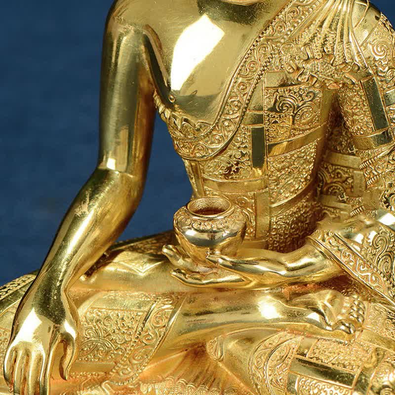 Statua di Buddha Shakyamuni Statua di rame dell'illuminazione Decorazione per la casa - Image 16