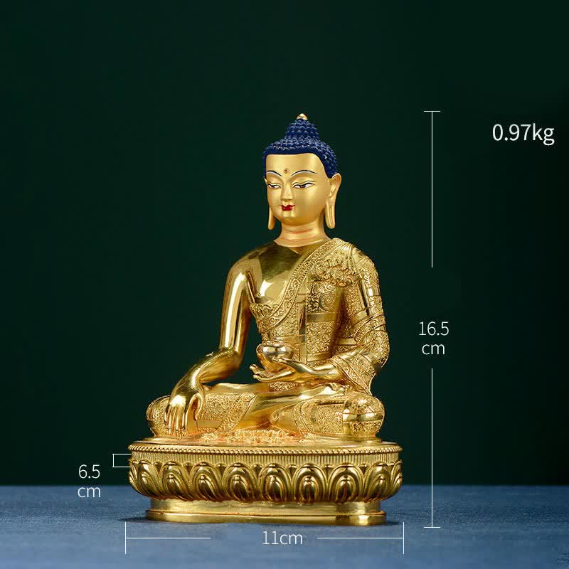 Statua di Buddha Shakyamuni Statua di rame dell'illuminazione Decorazione per la casa - Image 6