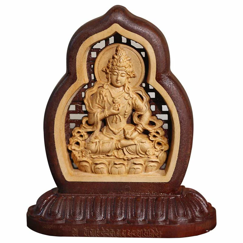 Statua di compassione incisa in legno del Buddha Vajrasattva, decorazione figurina - Image 2