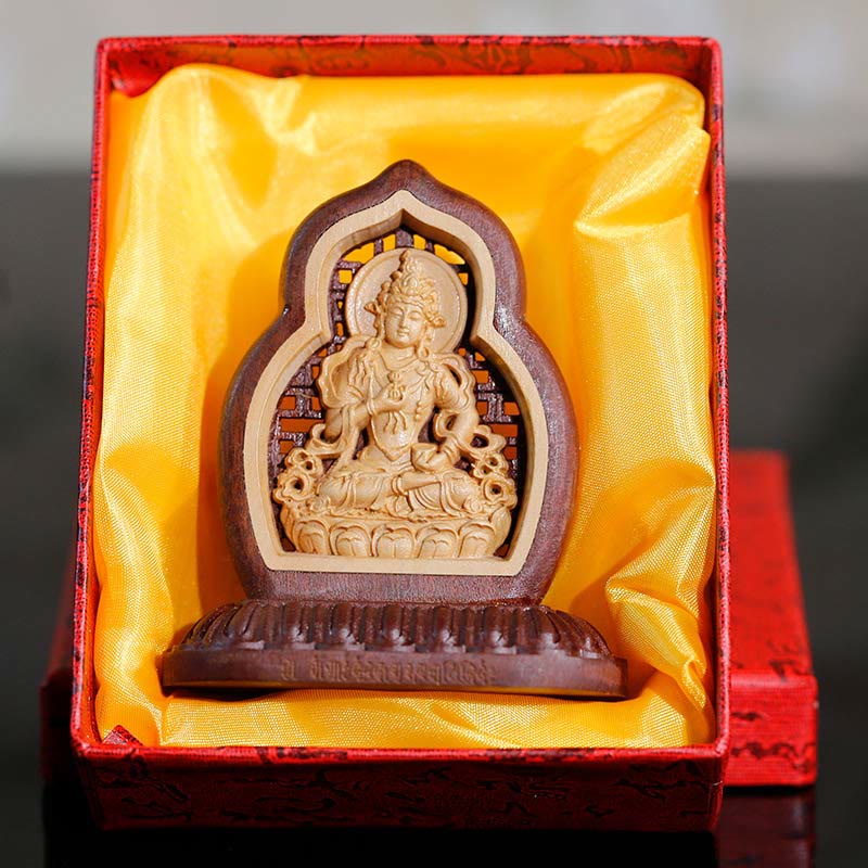 Statua di compassione incisa in legno del Buddha Vajrasattva, decorazione figurina - Image 5
