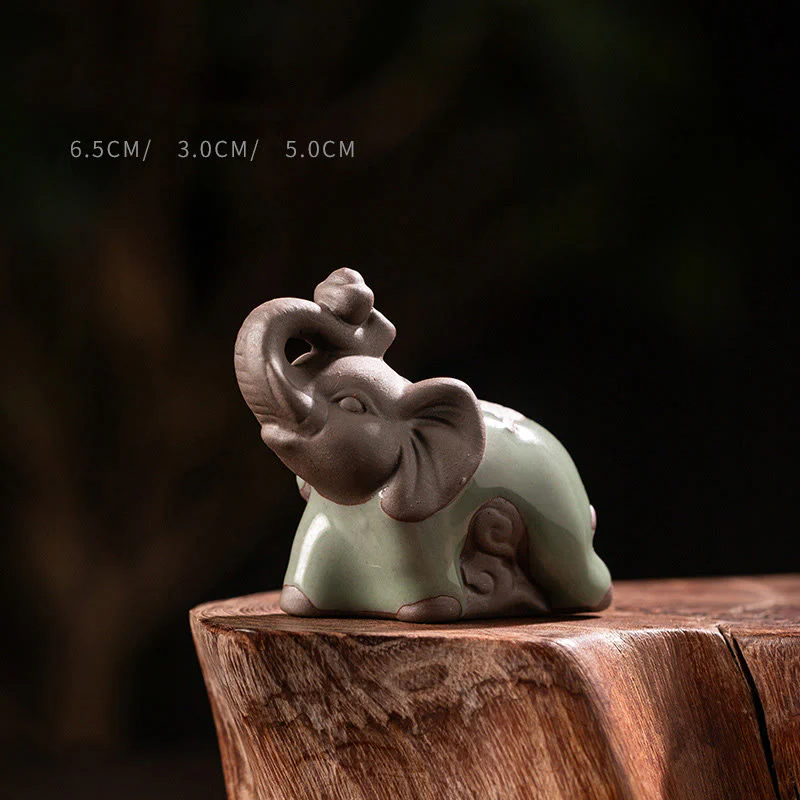Statua di elefante in Buddha Stones, in ceramica, resistente, decorazione per la scrivania, 6,5*3*5 cm
