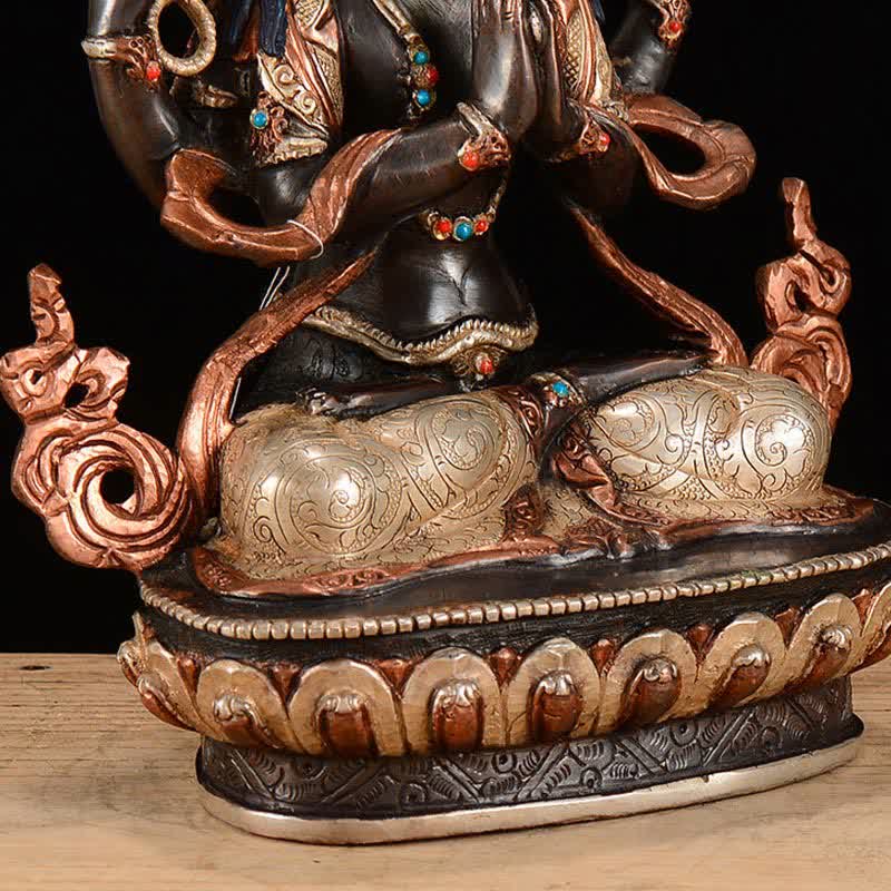 Statua di rame di protezione di Avalokitesvara a quattro braccia del Bodhisattva Chenrezig Decorazione - Image 12