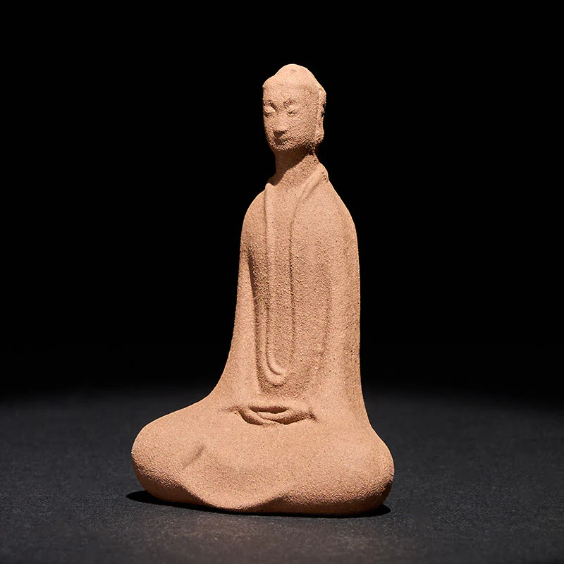 Statua in ceramica Buddha Stones seduto in preghiera, decorazione per la casa Zen, 5*3*8,5 cm