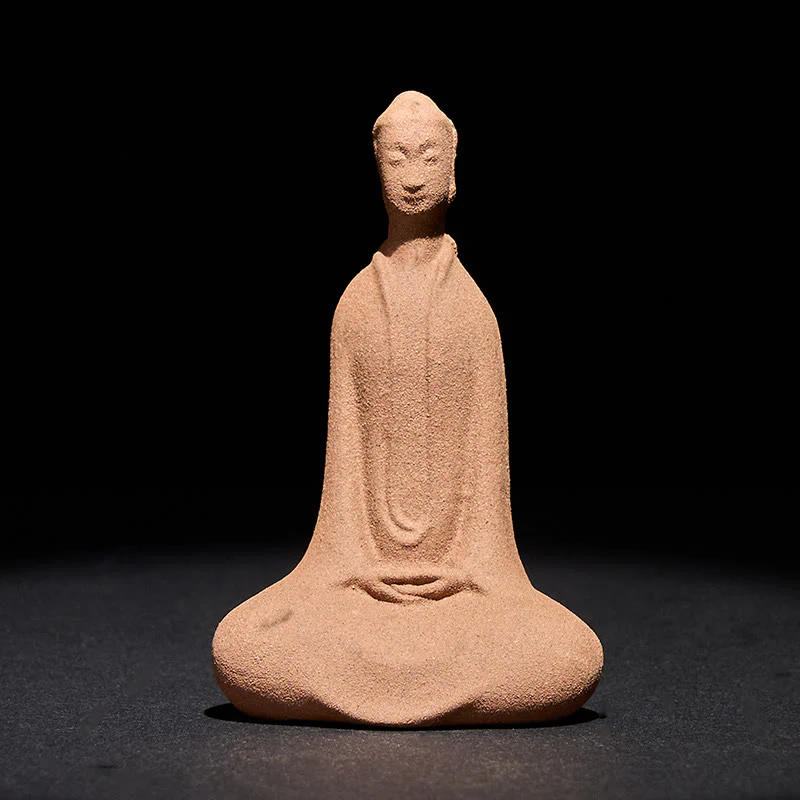 Statua in ceramica Buddha Stones seduto in preghiera, decorazione per la casa Zen, 5*3*8,5 cm - Image 3