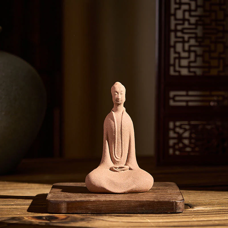 Statua in ceramica Buddha Stones seduto in preghiera, decorazione per la casa Zen, 5*3*8,5 cm - Image 5