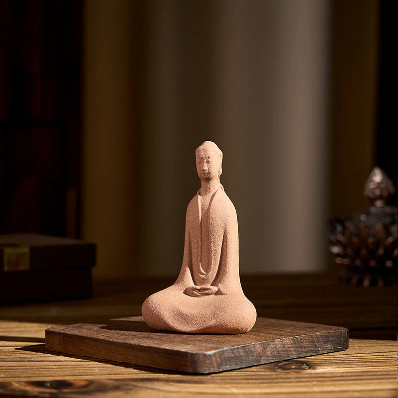 Statua in ceramica Buddha Stones seduto in preghiera, decorazione per la casa Zen, 5*3*8,5 cm - Image 6
